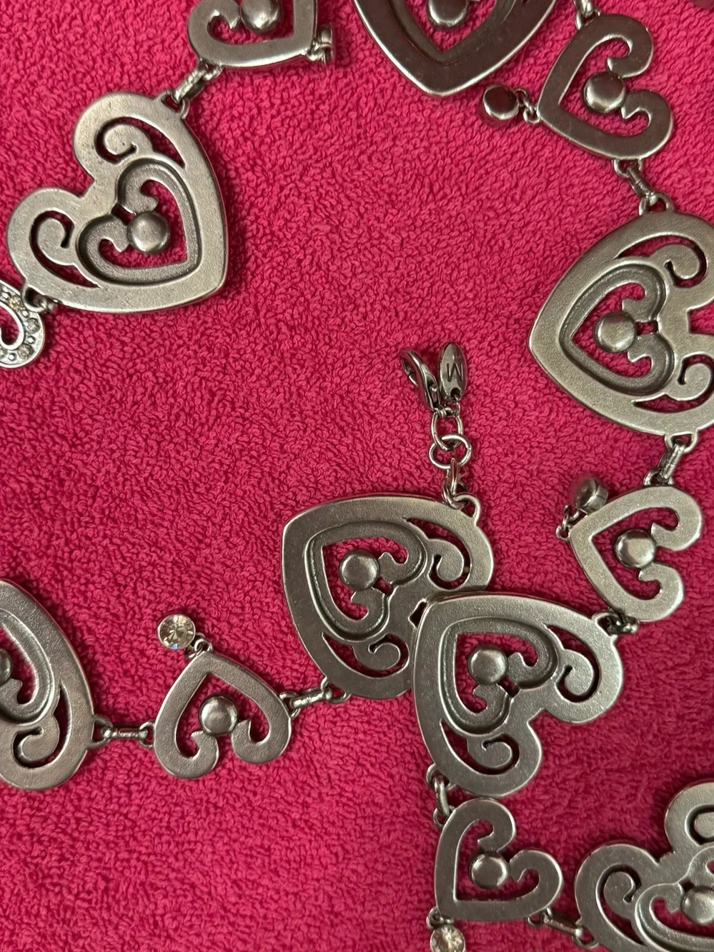 Rhinestone Heart Link Belt in Silver - Picture 7 of 8